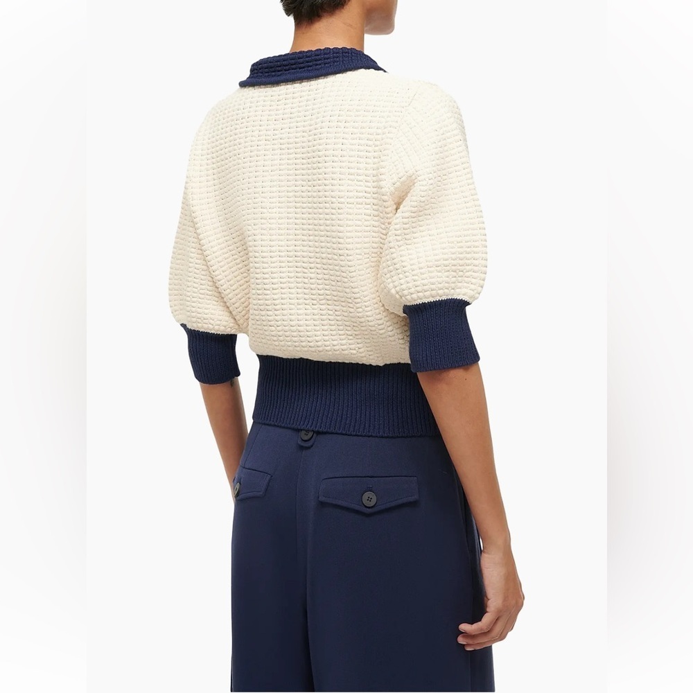 NWT $275 Staud Altea Textured-Knit Sweater Size L